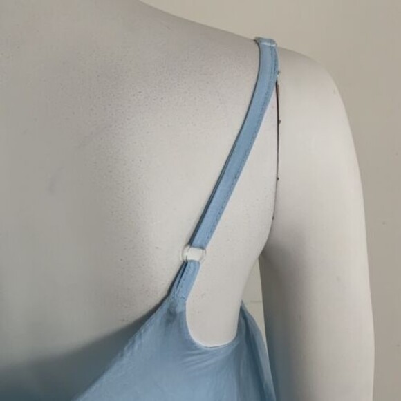 100% Silk Sequin Detail Hi-low Cami Top Sky Blue Nicole S - Picture 12 of 13